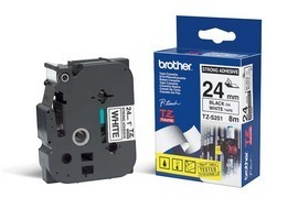 BROTHER - NASTRO CON ADESIVO RESISTENTE - NERO-BIANCO - TZES251 - 24MM X 8MT BROTZES251