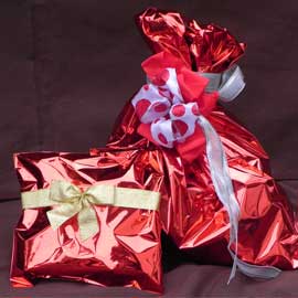 BUSTE REGALO IN PPL - METAL LUCIDO - ROSSO - 16 X 25CM - SENZA PATELLA ADESIVA - PNP - CONF. 50 BUSTE 70918