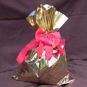 BUSTA REGALO IN PPL - METAL LUCIDO - ORO - 40 X 60CM - SENZA PATELLA ADESIVA - PNP - CONF. 25 BUSTE 72983