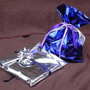 BUSTA REGALO IN PPL - METAL LUCIDO - BLU - 40 X 60CM - SENZA PATELLA ADESIVA - PNP - CONF. 25 BUSTE 72986