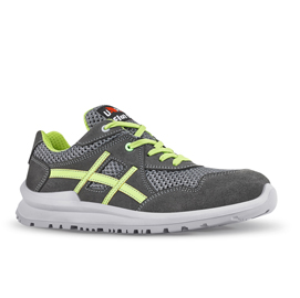 CALZATURA DI SICUREZZA NICO S1P SRC FLAT OUT - PELLE SCAMOSCIATA MORBIDA - NUMERO 42 - GRIGIO-VERDE - U-POWER 86466