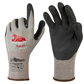 GUANTI DI PROTEZIONE CUT - CON POLSINO GIALLO - TAGLIA 08 - GRIGIO/NERO - U-POWER 97543