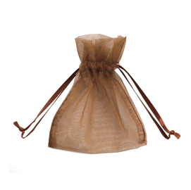 SACCHETTI ORGANZA MILLY - 12,5X17CM - CIOCCOLATO - 20 SACCHETTI - PNP 86804