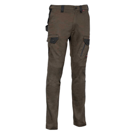 PANTALONE JEMBER SUPER STRECH - TAGLIA 56 - FANGO/NERO - COFRA 97910