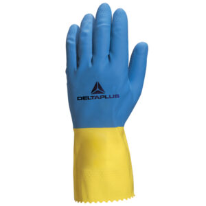 GUANTO DA LAVORO INDUSTRIALE - DUOCOLOR 330 - LATTICE FLOCCATO COTONE - TAGLIA 7-8 - BLU-GIALLO - DELTAPLUS 91003