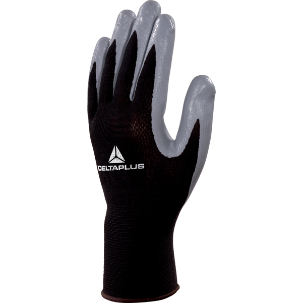 GUANTO DI PRECISIONE VE712GR - POLIESTERE - PALMO IN NITRILE - TAGLIA 08 - NERO-GRIGIO - DELTAPLUS 76195