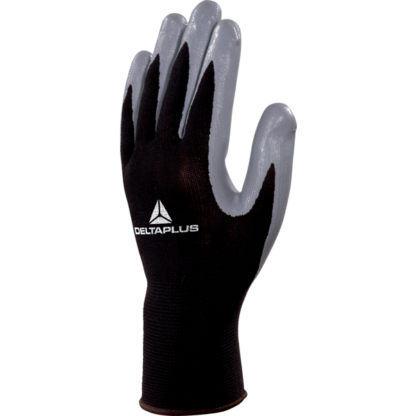 GUANTO DI PRECISIONE VE712GR - POLIESTERE - PALMO IN NITRILE - TAGLIA 10 - GRIGIO-NERO - DELTAPLUS 76079