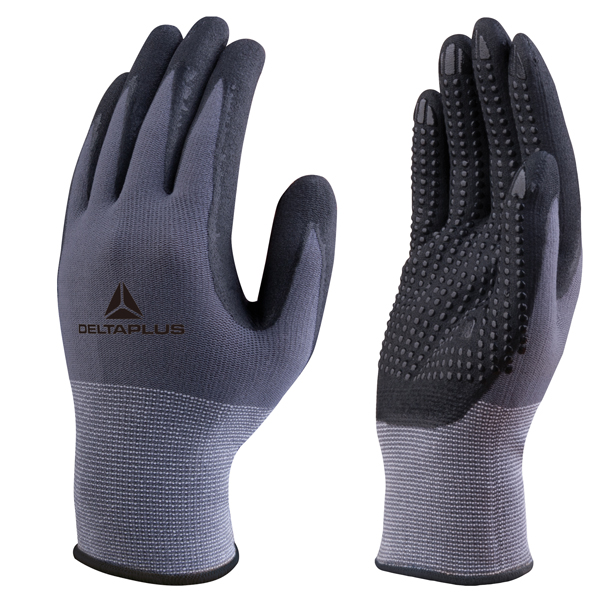 GUANTO DI PRECISIONE VE727NO - POLIAMMIDE - PALMO IN NITRILE-POLIURETANO - GRIP SUL PALMO - TAGLIA 09 - GRIGIO-NERO - DELTAPLUS 73630