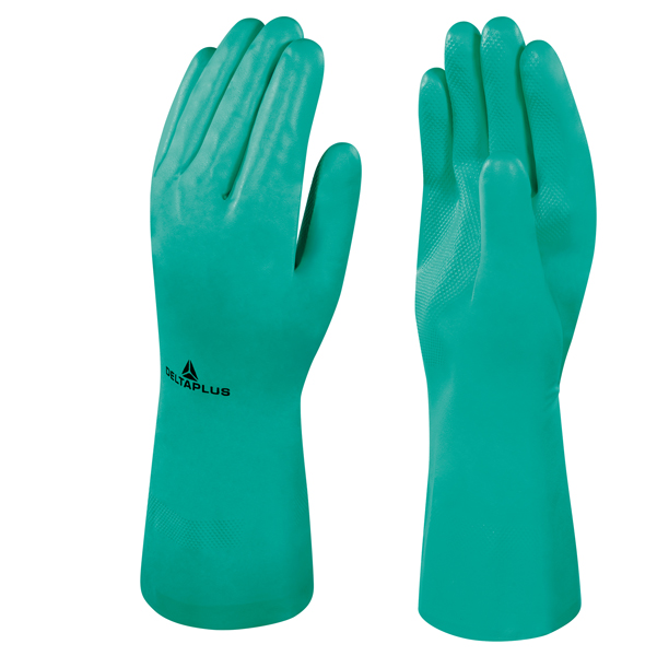 GUANTO DA LAVORO INDUSTRIALE NITREX 801 - NITRILE FLOCCATO COTONE - TAGLIA 08 - VERDE - DELTAPLUS 76145