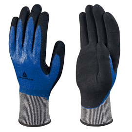 GUANTO ANTITAGLIO VENICUT54BL - MAGLIA DELTANOCUT - PALMO IN NITRILE - TAGLIA 09 - AZZURRO-NERO - DELTAPLUS 93628
