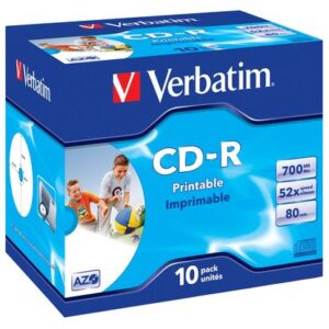 CD ROM 700MB 80 MIN. VERBATIM  52X JC STAMPABILE VERCDR70052STK