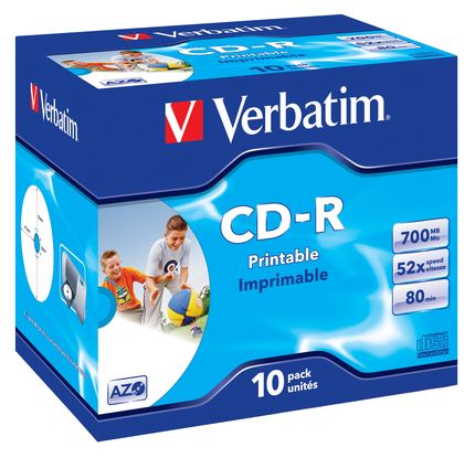 CD ROM 700MB 80 MIN. VERBATIM  52X JC STAMPABILE VERCDR70052STK