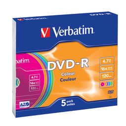 DVD-R 4,7GB 120MIN. 5PZ VERBATIM 16X SLIM VERBDVD-R4716C