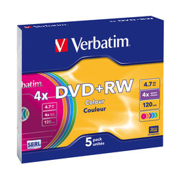 DVD+RW 4,7GB 120MIN. 5PZ VERBATIM 4X SLIM VERDVDRW474XC