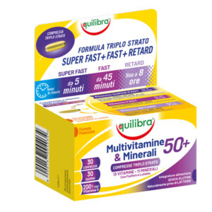 INTEGRATORE MULTIVITAMINE  MINERALI 50 + - 30 COMPRESSE TRIPLOSTRAO (1,4 GR CAD.) - EQUILIBRA 92289