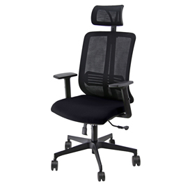 POLTRONA ERGONOMICA SEMIDIREZIONALE VERTIGO - CON POGGIATESTA - NERO-NERO - UNISIT 89594