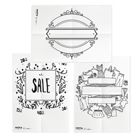 SET 3 STENCIL - FOGLIO A2 - 'SCONTI' - SECURIT 86924