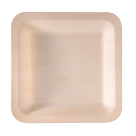 PIATTO MONOUSO IN LEGNO - QUADRATO - 21,5 X 21,5 CM - SIGNOR BIO - CONF. 50 PEZZI 96709