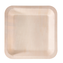 PIATTO MONOUSO IN LEGNO - QUADRATO - 25 X 25 CM - SIGNOR BIO - CONF. 50 PEZZI 96710