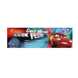 BLOCCHETTO INVITO ALLA FESTA CARS 2 DISNEY - REX SADOCH - CONF. 10 INVITI 69530