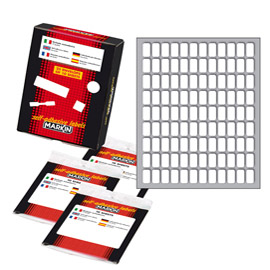 ETICHETTA ADESIVA - PERMANENTE - RETTANGOLARE - 14X8 MM - 108 ETICHETTE PER FOGLIO - 10 FOGLI PER BUSTA - BIANCO - MARKIN 78195