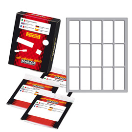 ETICHETTA ADESIVA - PERMANENTE - RETTANGOLARE - 46X20 MM - 15 ETICHETTE PER FOGLIO - 10 FOGLI PER BUSTA - BIANCO - MARKIN 78208