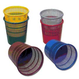 CESTINO GETTACARTE - ALTREZZA 31,5 CM - DIAMETRO 30 CM -  TRAFORATO - 15 LT - NERO - PRESBITERO 47829
