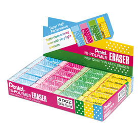 ZEH-05CM EXPO 48 PZ. MINI GOMME HI POLYMER COLORI ASSORTITI PENTEL 80890