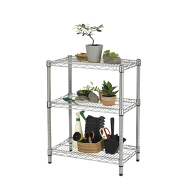 KIT SCAFFALE ARCHIMEDE OUTDOOR - 3 RIPIANI - ACCIAIO ZINCATO - 36X60X75 CM - CROMATO - SERENA GROUP 82993