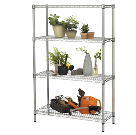 KIT SCAFFALE ARCHIMEDE OUTDOOR - 4 RIPIANI - ACCIAIO ZINCATO - 36X90X137 CM - CROMATO - SERENA GROUP 82994