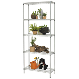 KIT SCAFFALE ARCHIMEDE OUTDOOR - 5 RIPIANI - ACCIAIO ZINCATO - 36X90X177 CM -  CROMATO - SERENA GROUP 82995