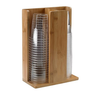 PORTABICCHIERI -  IN BAMBOO - 21X11X30 CM - COLORE NATURALE - LEONE 91101