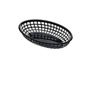 CESTINO AMERICANO OVALE - IN PLASTICA - 27,5 X 17,5 X 4 CM - NERO - LEONE 91110